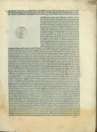 Orthographia dictionum e Graecis tractarum. Ed. Hieronymus Bononius.
