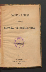 Imovina i život plemićah kotara turopoljskoga. 