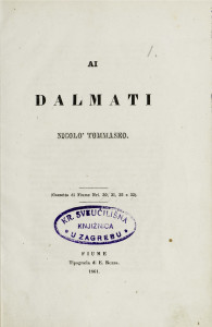 Ai Dalmati / Nicolò Tommaseo