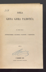 Djela Gjona Gjora Palmotića : dio 2 / na svijet izdala Jugoslavenska akademija znanosti i umjetnosti.