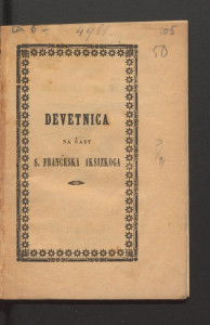 Devetnica na čast s. Frančeska Aksizkoga : ponašena iz italianskoga / po I. Augustu Kaznačiću.