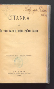 Čitanka : za četvrti razred općih pučkih škola.