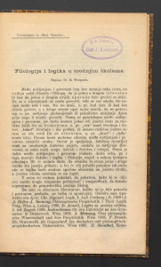 Filologija i logika u srednjim školama / napisao S. Tropsch.