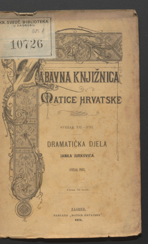 Dramatička djela Janka Jurkovića. 