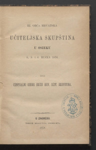 III. obća hrvatska učiteljska skupština u Osieku 4., 5. i 6. rujna 1878. 