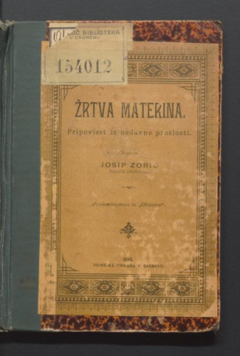 Žrtva materina : pripoviest iz nedavne prošlosti.