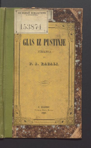 Glas iz pustinje : piesanca / po P. A. Kazali.