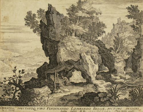 [Sv. Jeronim u stjenovitom pejzažu]   / E.G. [Aegidius Sadeler II] ; [prema crtežu Jana Bruegela].