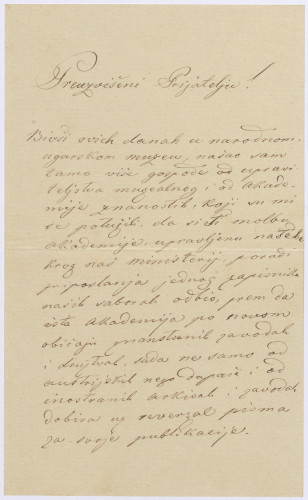 Pismo Ivana Kukuljevića Sakcinskog Ivanu Mažuraniću   : Pešta, 5. XI. 1877.
