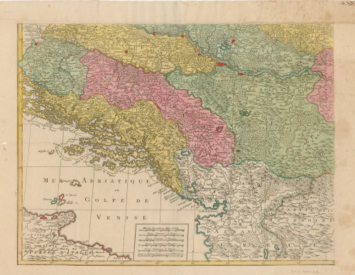 Carte geographique du theatre de la guerre en general representant le Royaume de Hongarie   : la Principauté de Transylvanie, et les Royaumes de Croacie, de Dalmacie, de Esclavonie...  / Tobias Conrad Lotter.