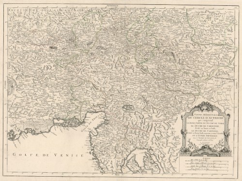 Partie méridionale du cercle d'Autriche, qui comprend la basse partie du Duché de Stirie, le Duché de Carinthie...   / par Robert de Vaugondy fils ; par P. Santini ; chez M Remondini.