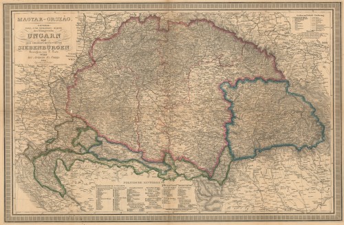 Magyar Ország   : General Post und Strassen Karte des Königreichs Ungarn und des grossfürstenthums Siebenbürgen  / gezeichnet von F.[Franz] Fried.
