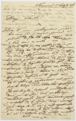 Pismo Ivana Kukuljevića Sakcinskog Stanku Vrazu   : u Beču 12.X.1846.