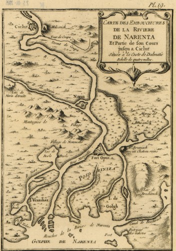 Carte des Embouchures de la riviere de Narenta et partie...