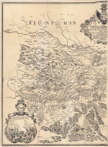 Tabula geographica nova et exacta distincte exhibens regnum Slavoniae, cum Syrmii ducatu :