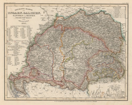 Neueste Karte von Ungarn, Galizien, Slavonien und Croatien, Siebenbürgen und dem Militairgrenzland /