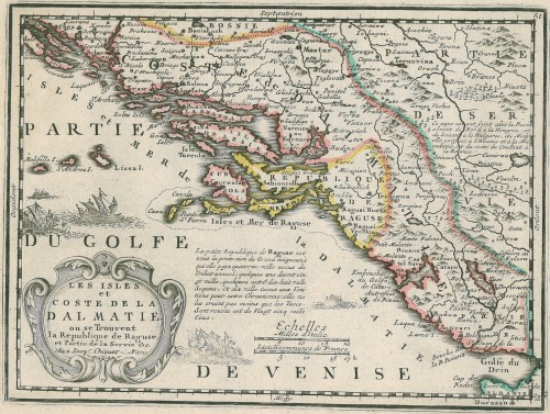 Les isles et coste de la Dalmatie ou se trouvent la Republique de Raguse, et partie de la Servie & c.   / chez Iacq. Chiquet.