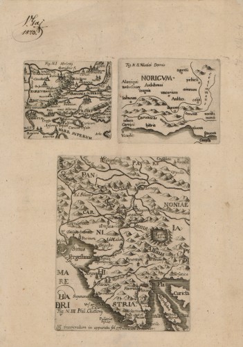 Fig. N.I. [Noricum, Pannonia Superior]. Fig. N.II. [Noricum]. Fig. N.III. [Histria]   / Moletij ; Nicolai Donnis ; Phil. Cluverij.
