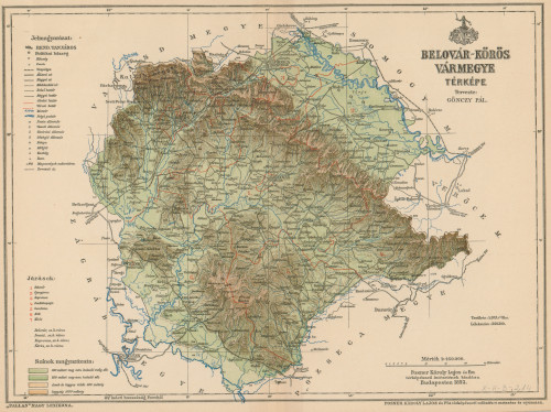 Belovár - Körös vármegye térképe   / tervezte Gönczy Pál.