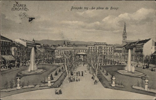 Zagreb (Croatie) : Zrinjski trg = La place de Zrinji.