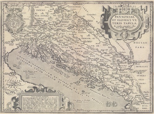 Pannoniae et Illyrici Veteris tabula   / ex conatibus geographicis Abrahami Ortelii Antverpiani.