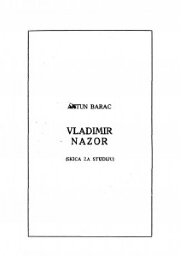 Vladimir Nazor  : : (skica za studiju)  / Antun Barac.