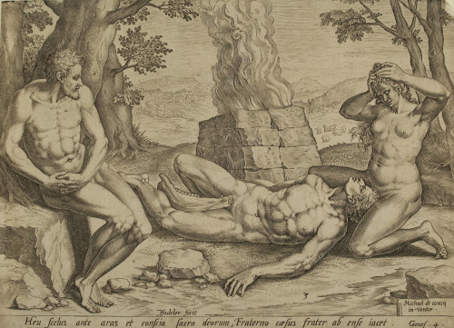 [Adam i Eva oplakuju Abela]   / [Johann] Sadeler ; [prema crtežu Michaela de Coxiea].