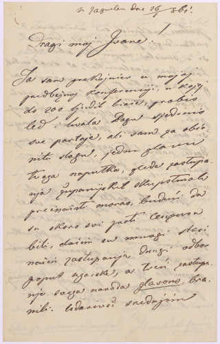 Pismo Ivana Kukuljevića Sakcinskog Ivanu Mažuraniću   : Zagreb, 26. I. 1861