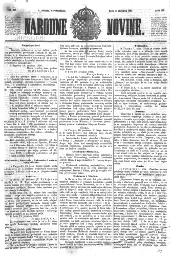 Narodne novine : 16,289(1850) / učrednik Ljudevit Gaj.