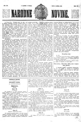 Narodne novine : 16,18(1850) / učrednik Ljudevit Gaj.