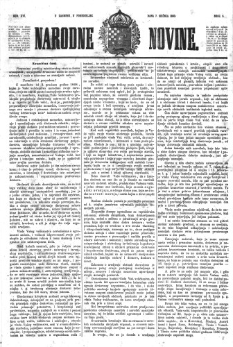 Narodne novine : 16,5(1850) / učrednik Ljudevit Gaj.