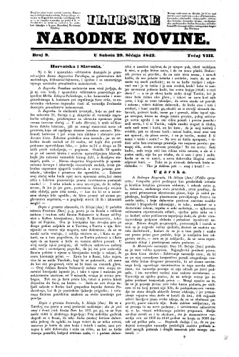 Ilirske narodne novine : 8,9(1842) / učrednik Ljudevit Gaj.