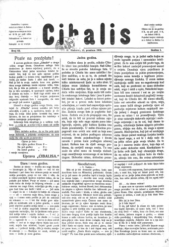 Cibalis : 1,52(1905) / odgovorni urednik Anton Rott.