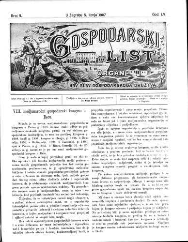Gospodarski list : organ hrv.-slav. gospodarskoga družtva : 55,11(1907) / uredjuje u ime upravlj. odbora gospod. družtva Milan Krištof.