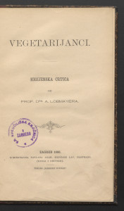 Vegetarijanci / higijenska crtica od A. Lobmayera