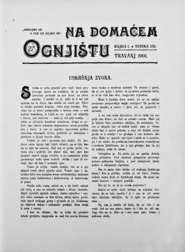 Na domaćem ognjištu : list za porodicu : 1,8(1901) / [urednice Marija Jambrišak i Jagoda Truhelka].