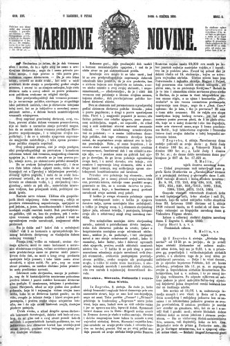 Narodne novine : 16,3(1850) / učrednik Ljudevit Gaj.