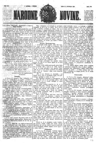 Narodne novine : 16,250(1850) / učrednik Ljudevit Gaj.