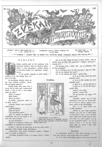 Zvekan : humoristički list : 9,20(1898) / odgovorni urednik Vojko Vezmar.