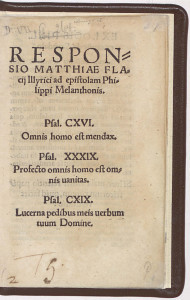 Responsio Matthiae Flacii Illyrici ad epistolam Philippi Melanthonis. 