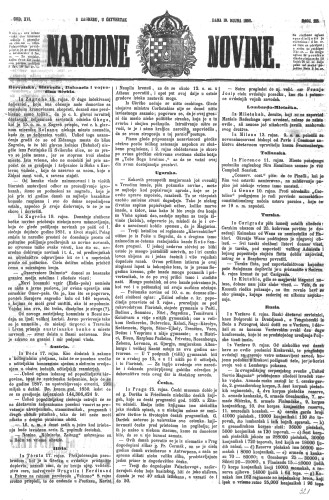 Narodne novine : 16,215(1850) / učrednik Ljudevit Gaj.