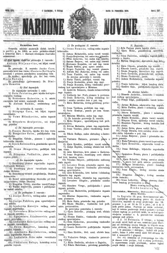 Narodne novine : 16,287(1850) / učrednik Ljudevit Gaj.