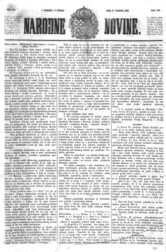 Narodne novine : 16,290(1850) / učrednik Ljudevit Gaj.