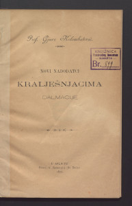 Novi nadodatci kralješnjacima Dalmacije / Gjuro Kolombatović.