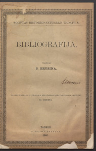Bibliografija / napisao S. Brusina.