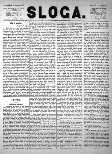 Sloga : 2,29(1871) / odgovorni urednik Stjepan Pavišić.