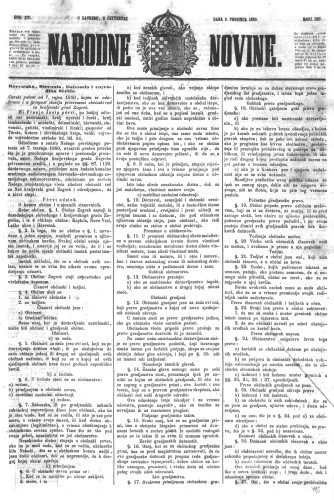 Narodne novine : 16,280(1850) / učrednik Ljudevit Gaj.