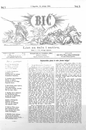 Bič : list za šalu i satiru : 2,2(1884) / [odgovorni urednik Gavro Grünhut].