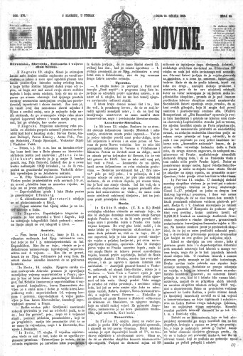 Narodne novine : 16,65(1850) / učrednik Ljudevit Gaj.
