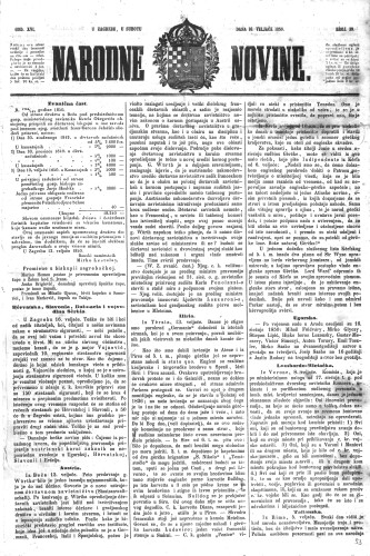 Narodne novine : 16,39(1850) / učrednik Ljudevit Gaj.